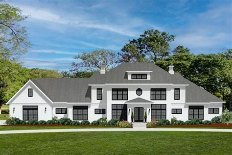 Transitional Country House Plan with Deluxe Owner's Suite and .